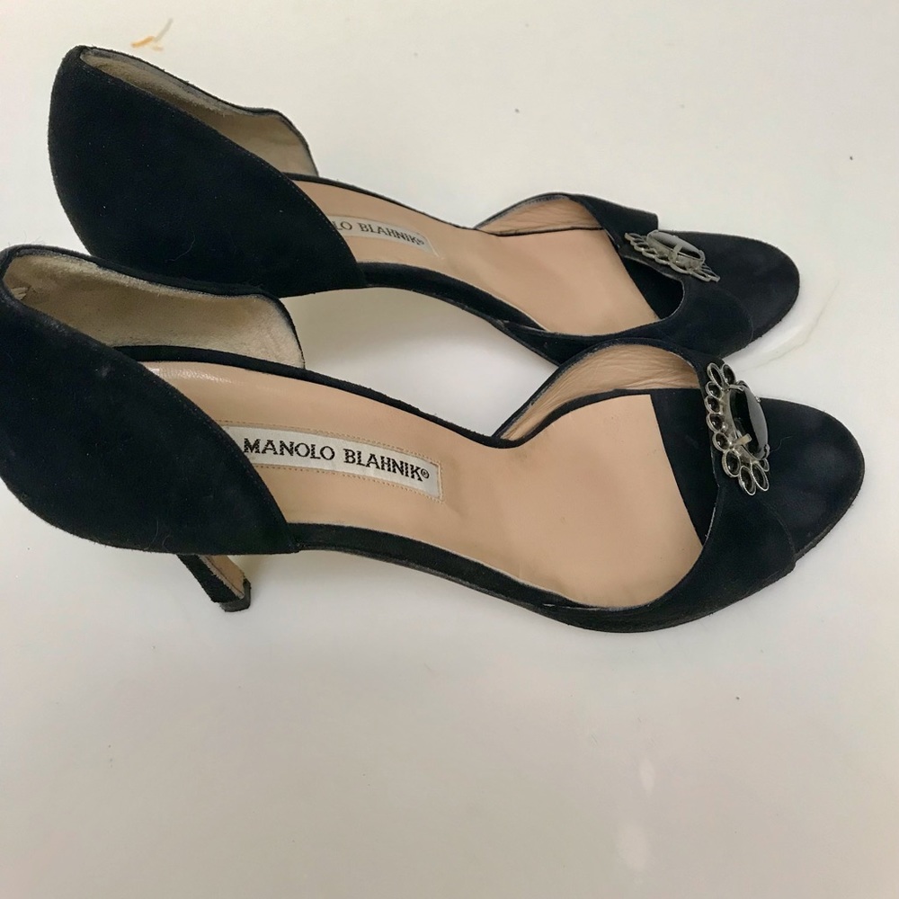 Manolo Blahnik evening shoe 2 1/2 inch heel.
